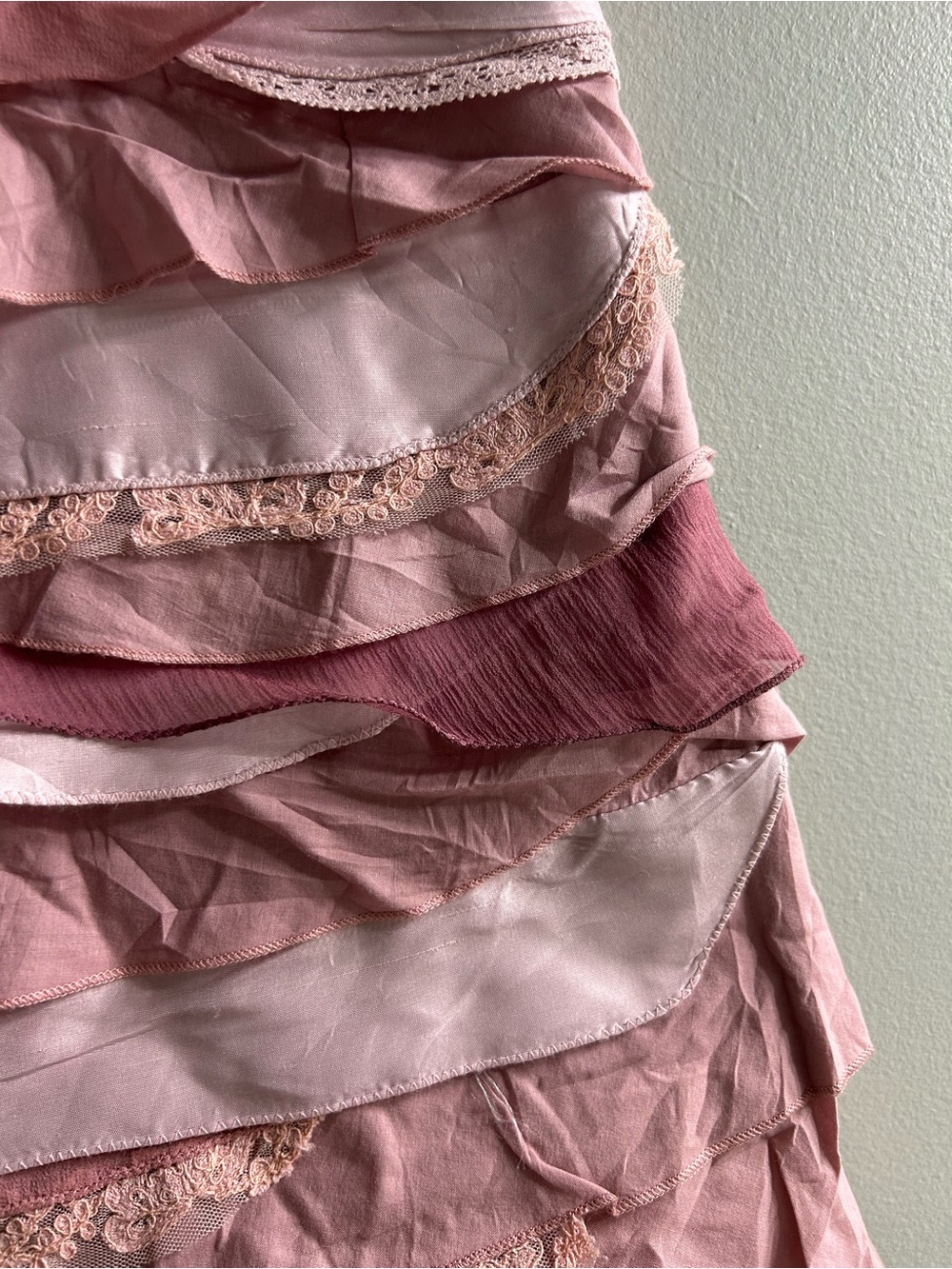 Anthropologie odille mixed media skirt Y2K silk cotton - Picture 4 of 6